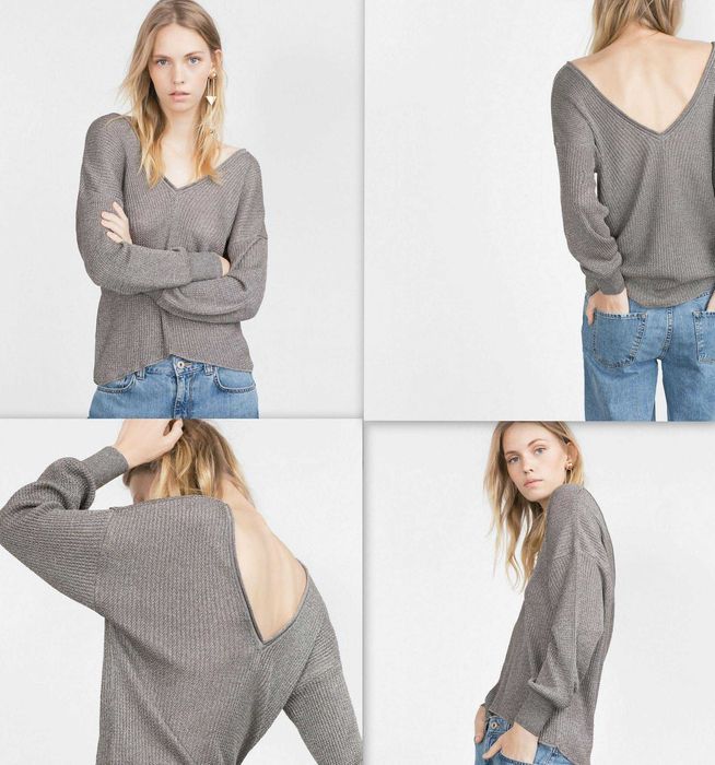 Bluza / Pulover ZARA cu decolteu în V dublu