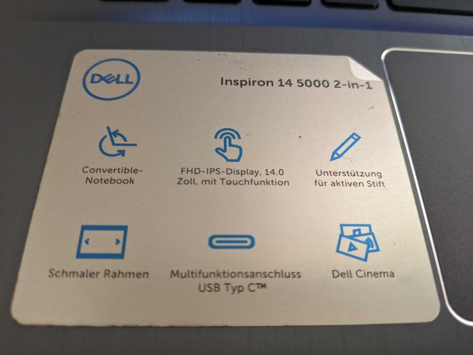 Laptop Dell Inspiron 14 5000 5482 2-in-1, intel core i7-8565U, display 14 Fhd cu touchscreen