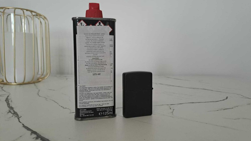 Bricheta Zippo Matte Black originala cu benzina 125ml