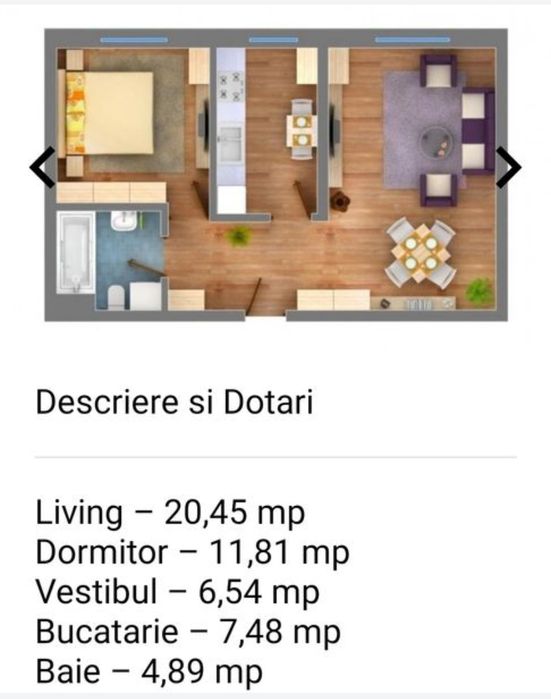 Vând apartament 2 camere DEMISOL