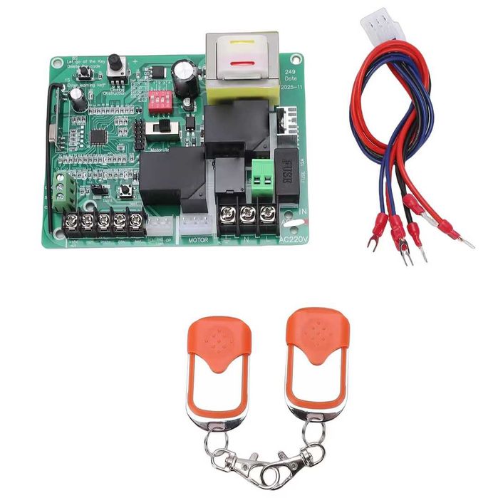 Placă de control poartă culisantă 433,92MHz rolling code kit cu 2 telecomenzi 220V – 220V