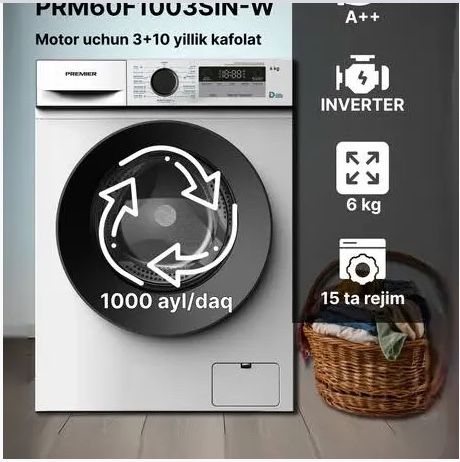 Стиральная машинa Premier 6кг PRM60F1003SIN/W (белый). Для дома