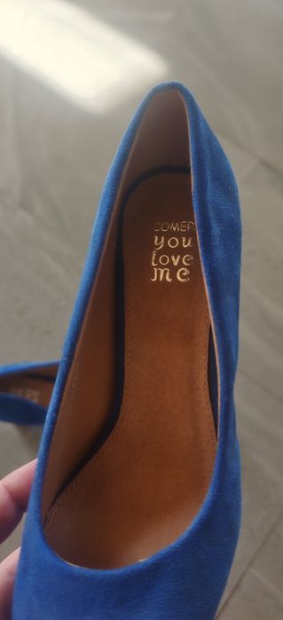 Pantofi piele întoarsă cu toc Comer nr 39