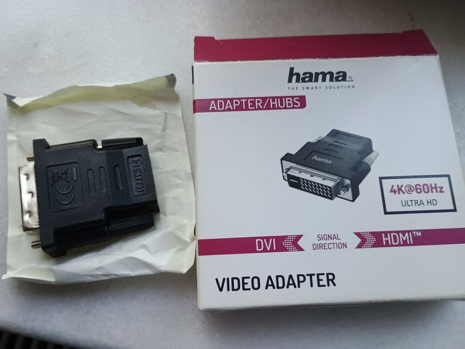 Adaptor video HAMA 200338, stecher DVI, priza HDMI, ultra HD 4K, nou!