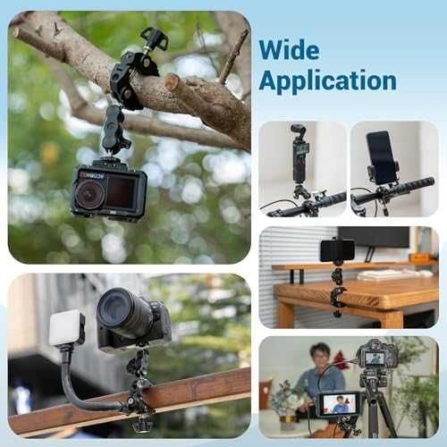 Щипка JJC с magic arm за телефон, камера и екшън камера GoPro Insta360