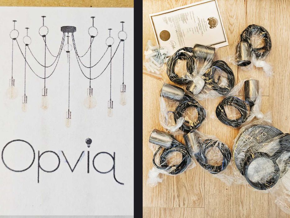 Lustra Evo Light V1479 E27, Negru Nichelat - 2 bucati