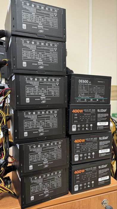 Блоки питания разных видов (Deepcool, Be quiet, pc cooler)