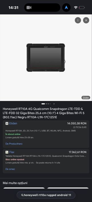 Vand Honeywell RT10A 4G Qualcomm Snapdragon Lte Tdd