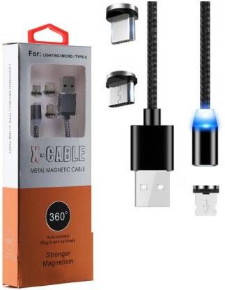 Cablu alimentare USB 3 in 1 microusb/Iphone/tip C magnetic