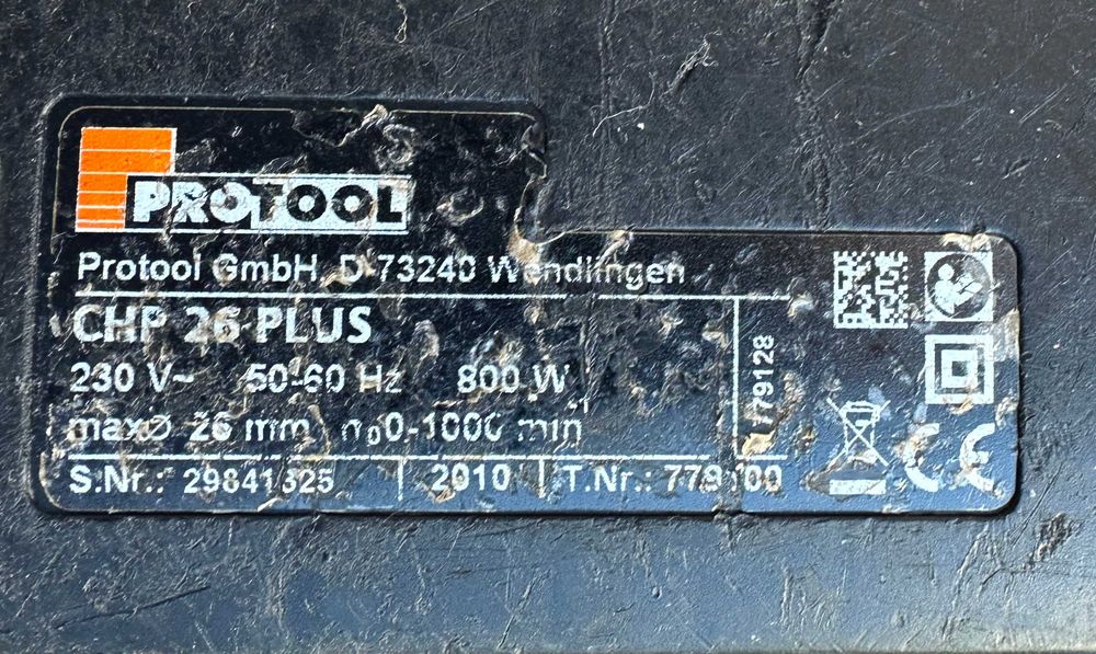 Protool CHP 26 Plus - Комбиниран перфоратор 800W 3.2J