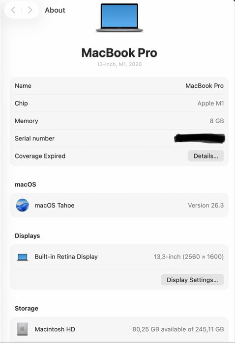 MacBook Pro M1 13' 2020