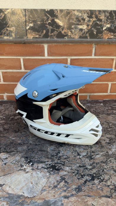 Cască SCOTT Full Face MTB Downhill – XL – Albastru/Alb