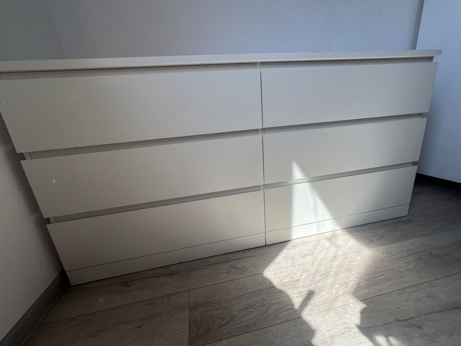 Comodă 6 sertare, alb, 140x50x75 cm