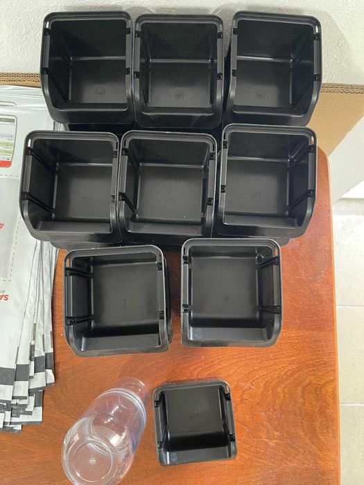 Cutii stivuibile pentru depozitare Hünersdorff, 25 buc, cutii prezentare – dimensiunea 1 – Fabricate din polipropilenă (PP) rezistentă la spargere