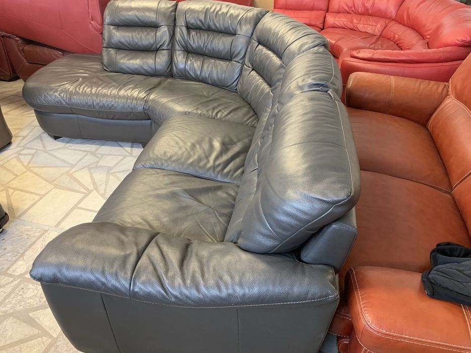 Ъглов диван естествена кожа