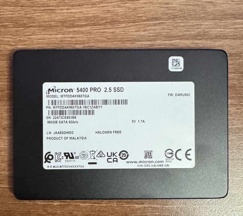 Новые SSD Micron 5400 Pro