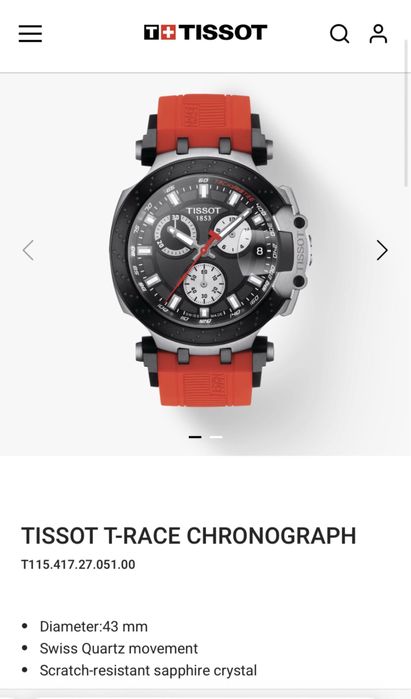 Продавам Tissot T-RACE Chronograph