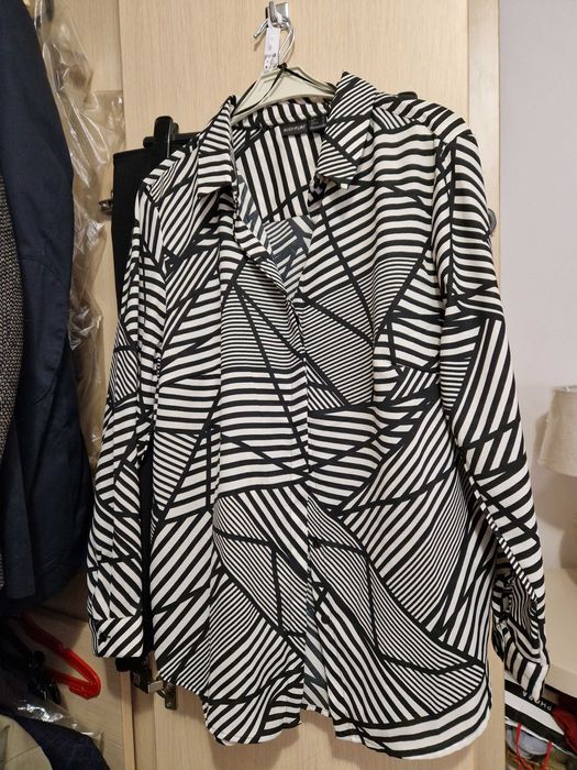 Camasa dama alb/negru mas.40-42, sau L