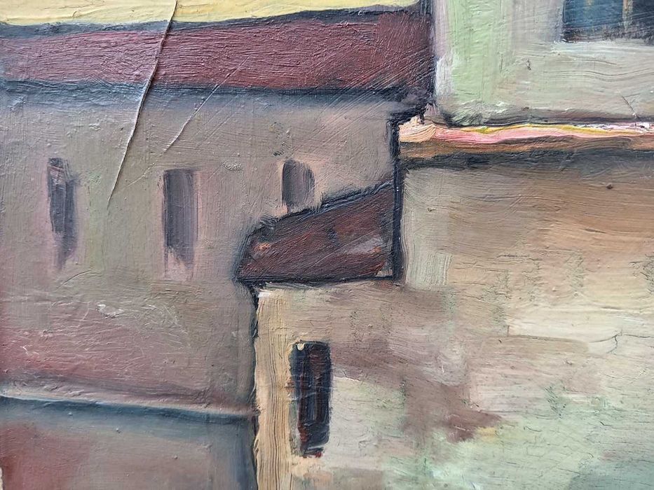 Tablou vechi - reflexii venetiene - semnat Baba