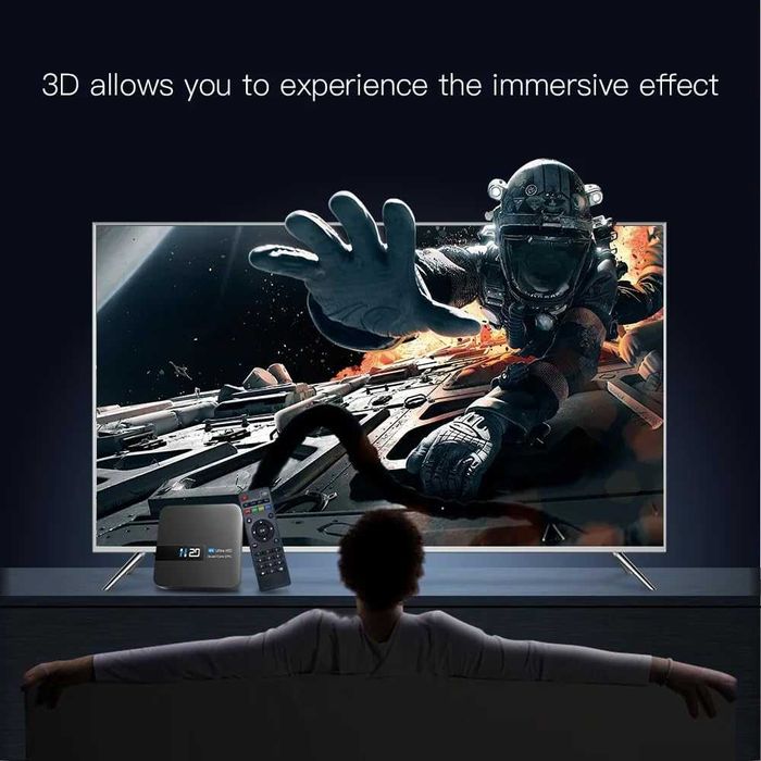 Smart TV box 3D HD TV Box Quad-Core CPU RK3228A, WiFi, 4K, H.265.