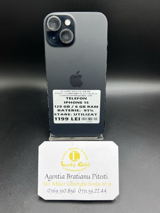 Iphone 15 128 gb 91% baterie cod 26402