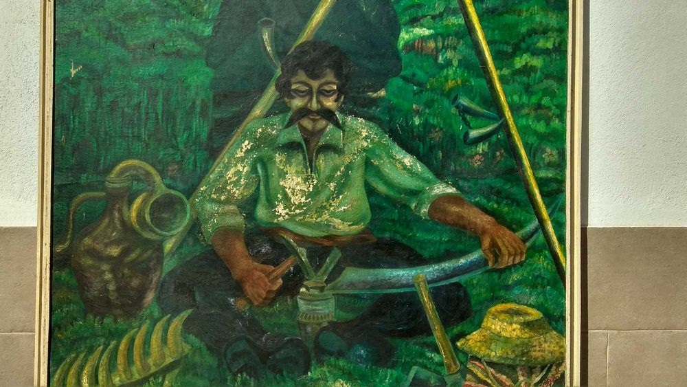 Стара картина от СОЦА ,''Косачи " на Ангел Рангелов