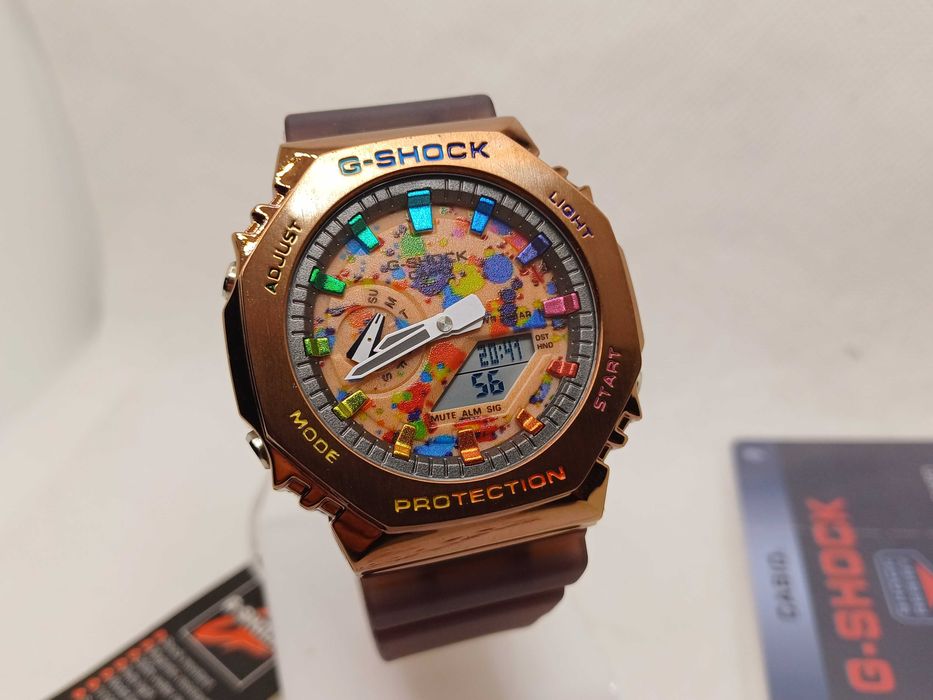 Ceas Casio g shock GM 2100 Metal-Rubber  Bronze Phantasy.Nou, Garantie 2 ani