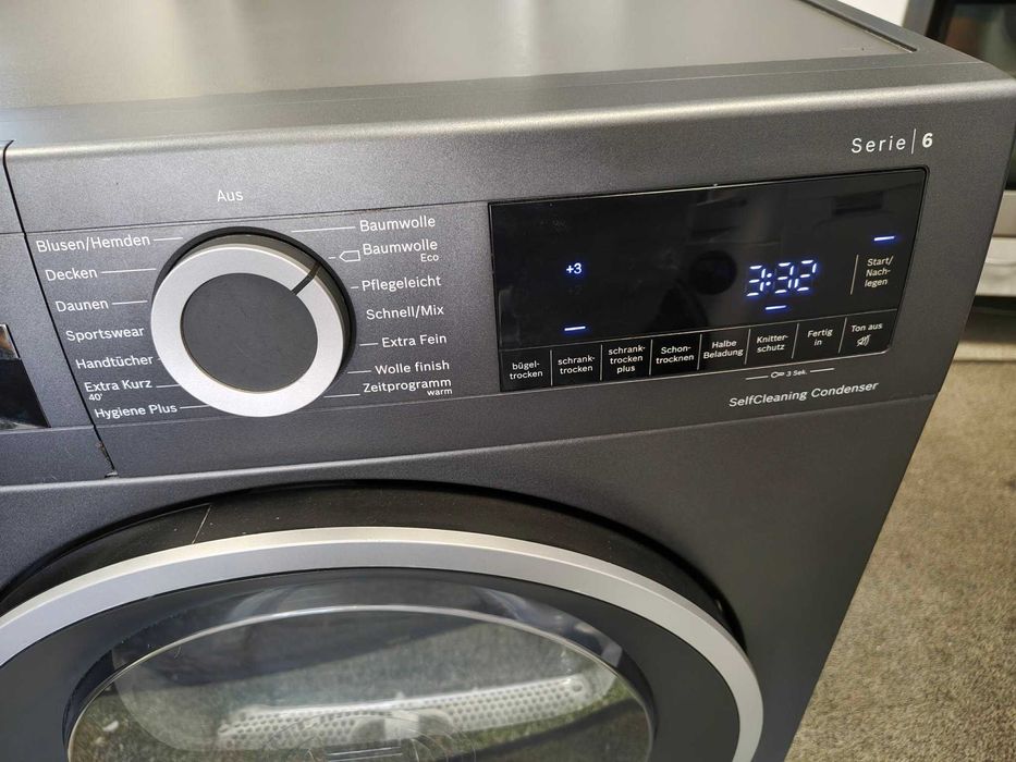 А+++ Черен-Black Сушилня с термопомпа Bosch-Бош 9 кг Серия-Serie 6 SelfCleaning Condenser