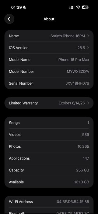 iPhone 16 pro max, impecabil, full box, cu factura iStyle, garantie inca 1 an