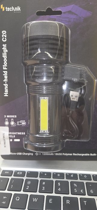 Lanterna Led reincarcabila Technik C20 V2, 300 lm, acumulator 1200 mAh, IP X2
