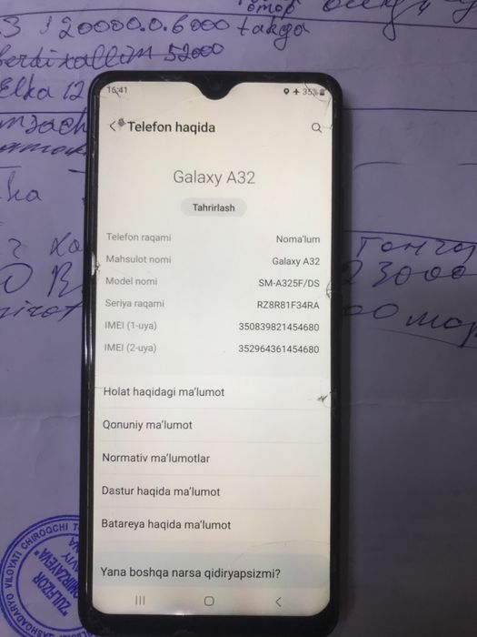 Samsung A32 ime bomagan abmen