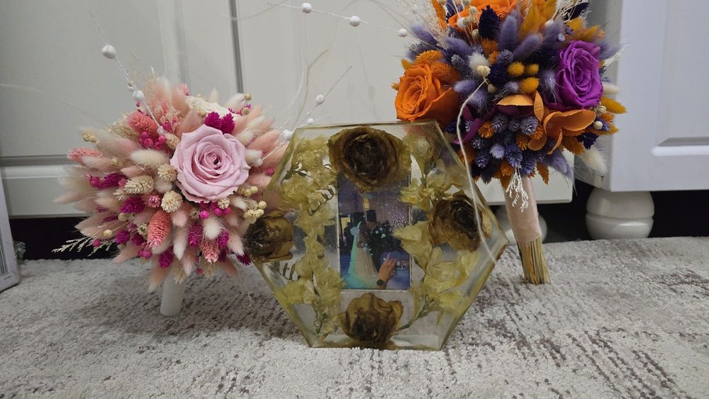 Conservare buchet mireasa in rasina epoxidica