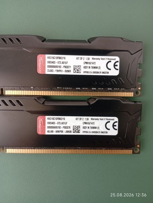 Kit Memorii Kingston HyperX FURY de 16Gb (2x8Gb), DDR3, frecvență 1600MHz,