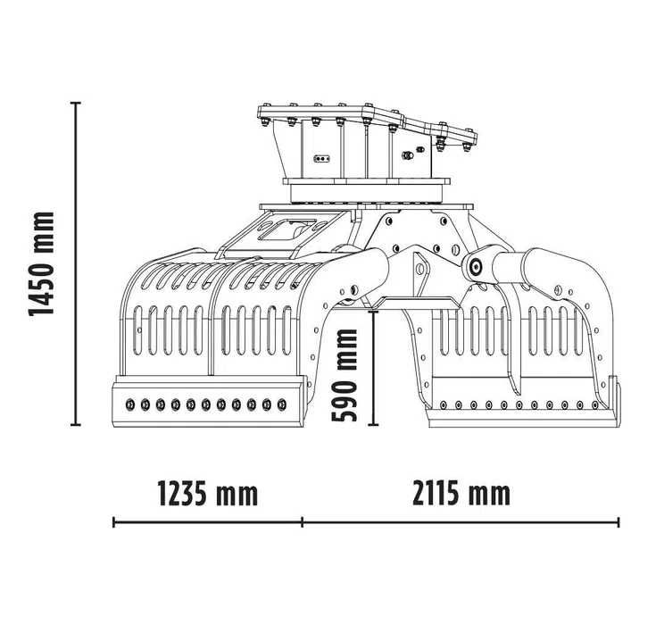 Graifere rotative pentru excavatoare 18-30 ton MB-G1200