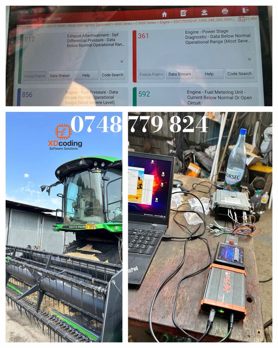 Resoftare DPF, AdBlue, Diagnoză Tractoare,Combine, Utilaje & Camioane,Case Caterpillar Kubota  New holland John Deere Fendt Volvo Claas Deutz Same Man