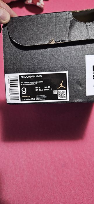 Nike air jordan 1 mid "Milan" 42,5