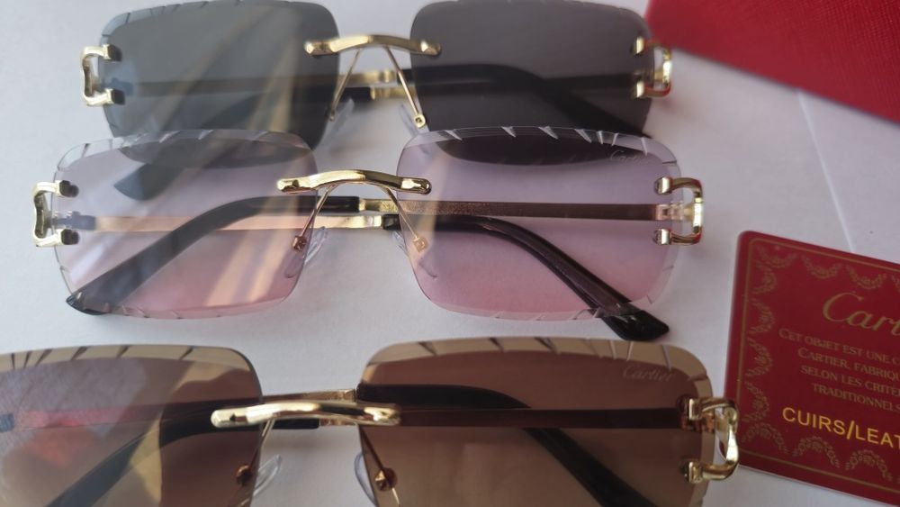 Set ochelari de soare Cartier Rimless Diamond Cut.