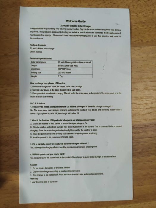 Panou solar pentru încărcat telefoane