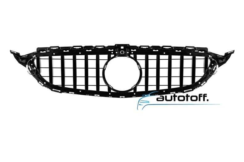 Grila centrala iluminata compatibila cu Mercedes C-Class W205 C205 S205 (14-21) GT Crom cu LED