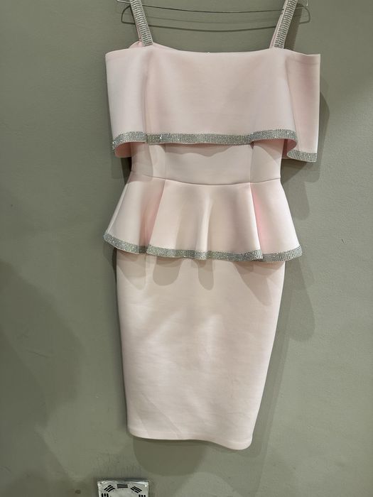 Идеална нежно розоваи сребриста рокля Catty fashion