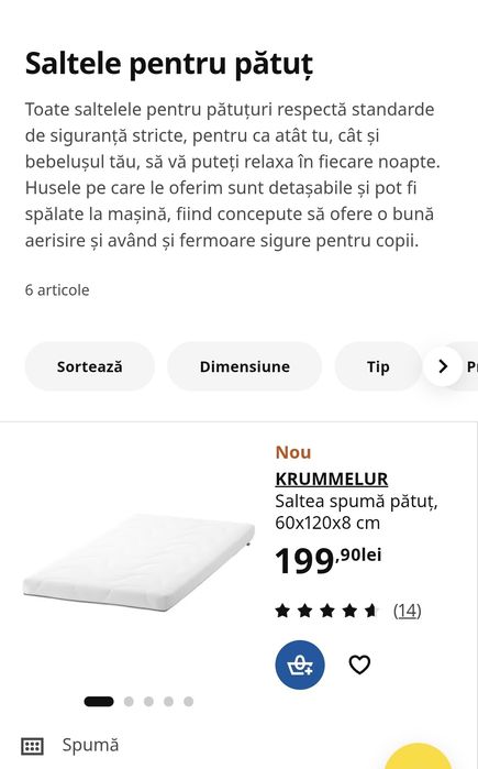 Pat /pătuț bebe noi IKEA