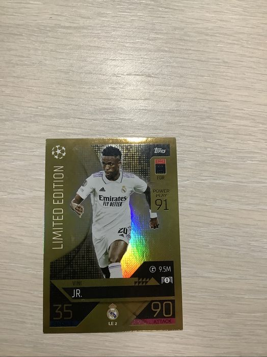 Vinicius junior limited edition cartonas match attax 2022/23