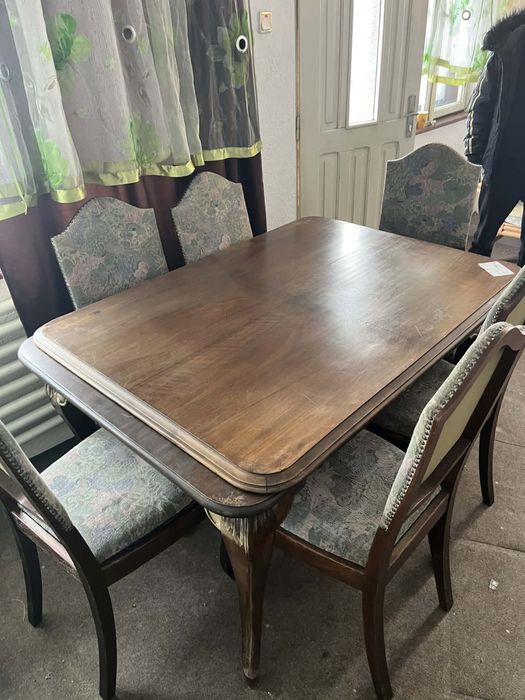 Set lemn masiv masa si scaune