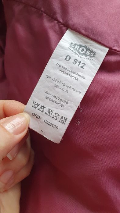 Geacă scurtă Cross , călduroasă de iarnă mărime S,  cu guler detașabil