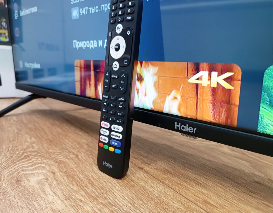 Современный ТЕЛЕВИЗОР Haier 4k + Кронштейн и документы.