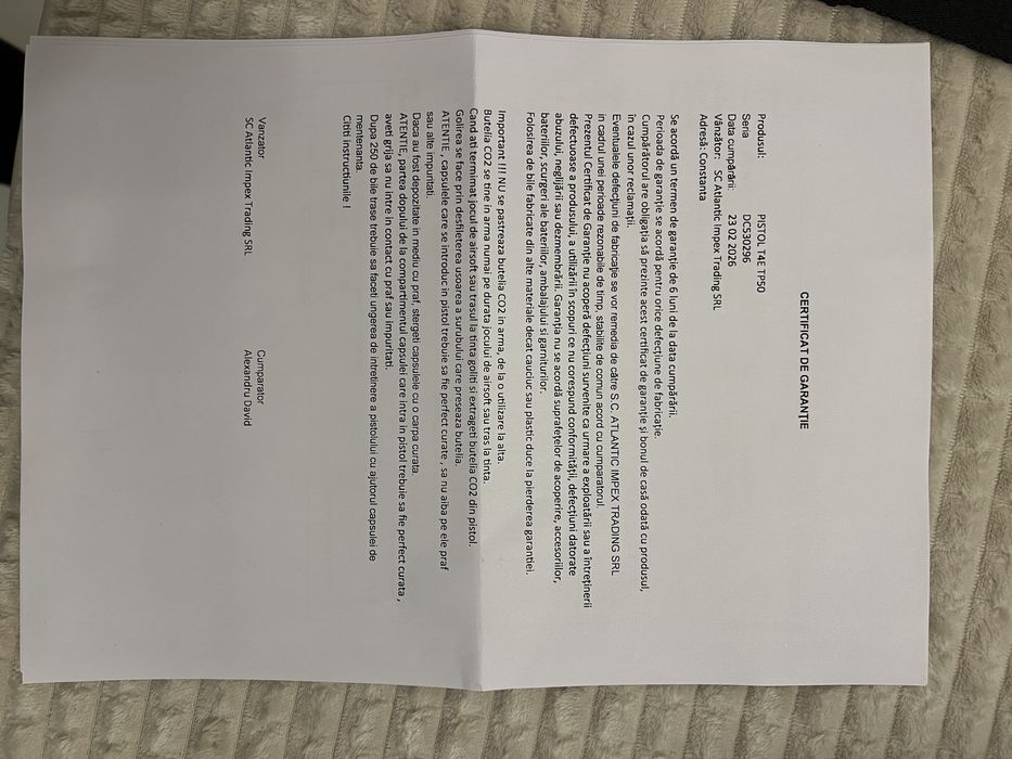 Pistol Revolver TR 50 17Jouli -Foarte Puternic + Cutie Transport Cadou