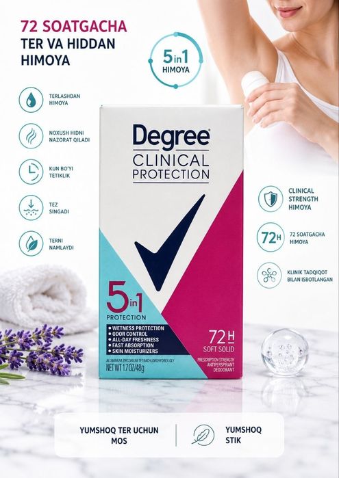 Кремовый антиперспирант degree clinical  из США