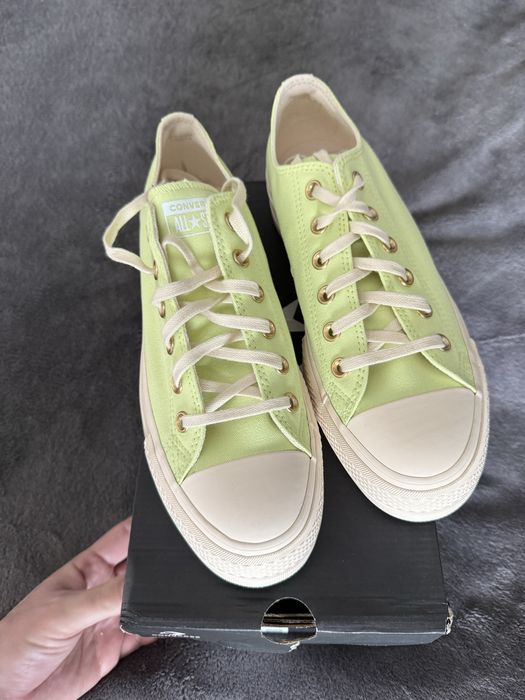Converse tenesi dama cu platforma culoare verde lime marimea 40 noi