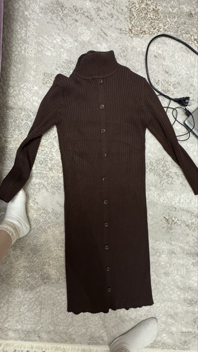 Платье лапша теплый коричневый 44-46