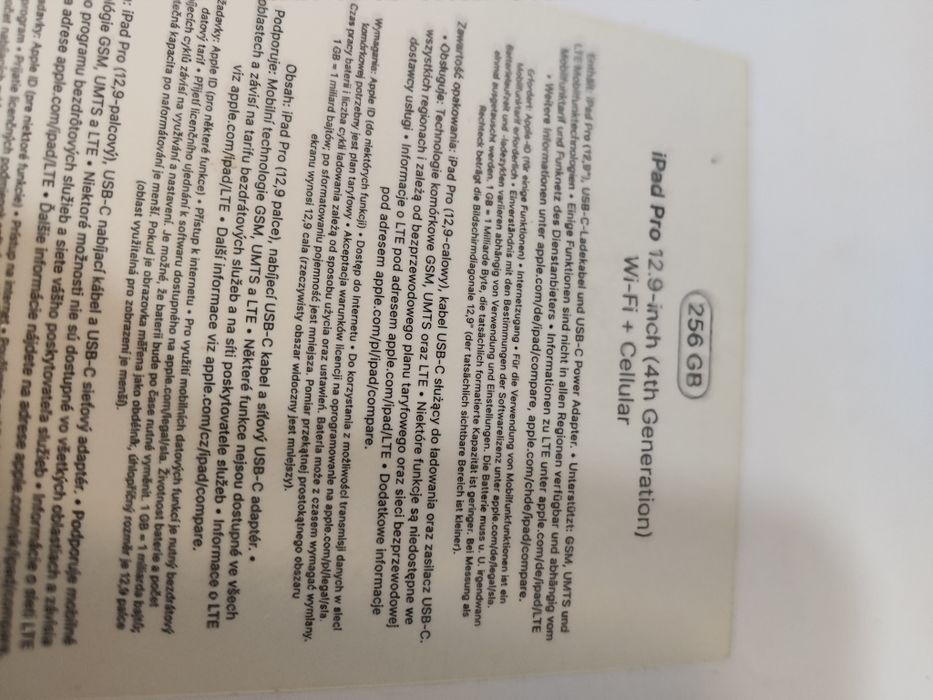 Vand iPad pro 12.9 gen4, 256 gb , cellular